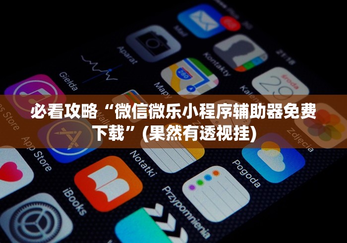 必看攻略“微信微乐小程序辅助器免费下载”(果然有透视挂)