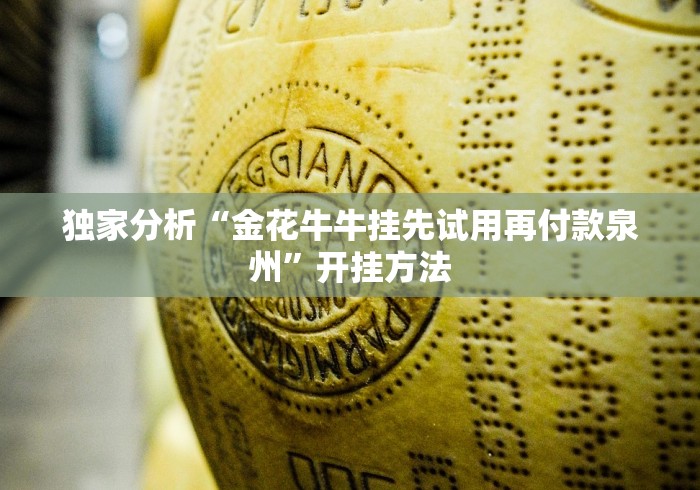 独家分析“金花牛牛挂先试用再付款泉州”开挂方法