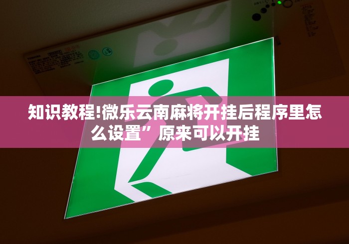 知识教程!微乐云南麻将开挂后程序里怎么设置”原来可以开挂