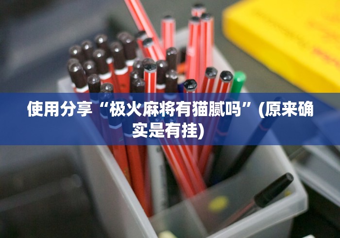 使用分享“极火麻将有猫腻吗	”(原来确实是有挂) 