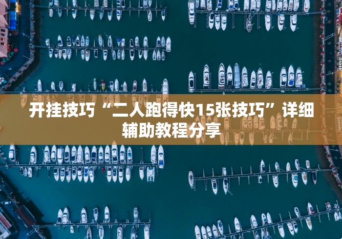 开挂技巧“二人跑得快15张技巧”详细辅助教程分享