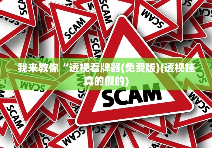 我来教你“透视看牌器(免费版)(透视挂真的假的)