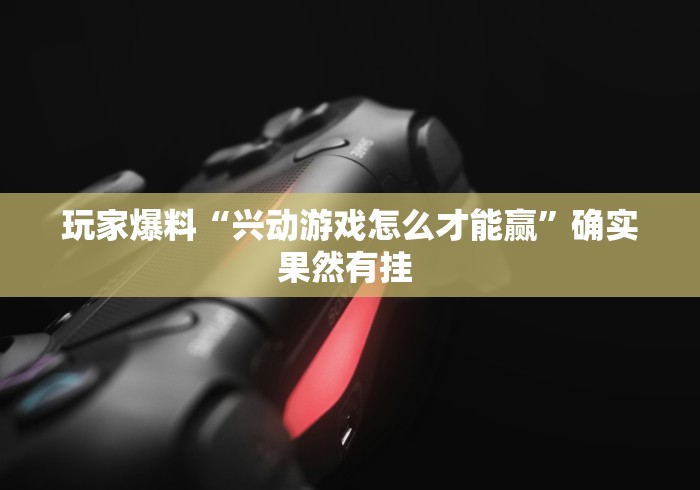 玩家爆料“兴动游戏怎么才能赢”确实果然有挂 