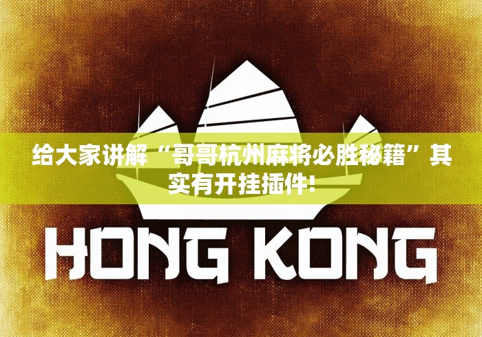 给大家讲解“哥哥杭州麻将必胜秘籍	”其实有开挂插件!