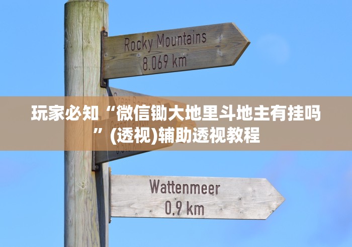 玩家必知“微信锄大地里斗地主有挂吗”(透视)辅助透视教程