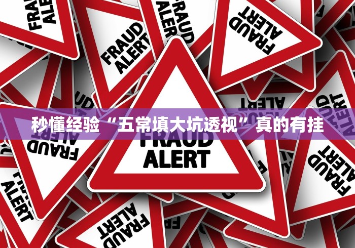 秒懂经验“五常填大坑透视	”真的有挂