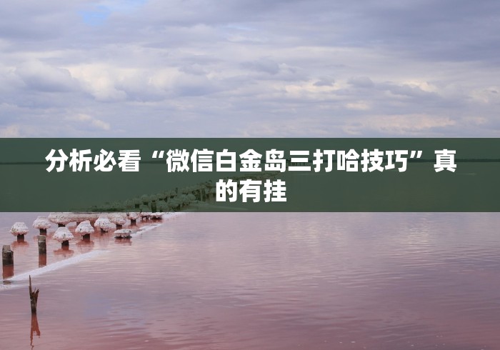 分析必看“微信白金岛三打哈技巧”真的有挂