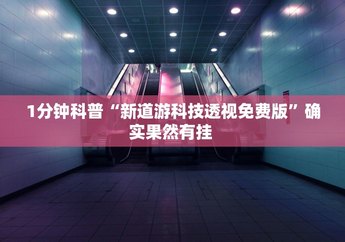1分钟科普“新道游科技透视免费版”确实果然有挂 