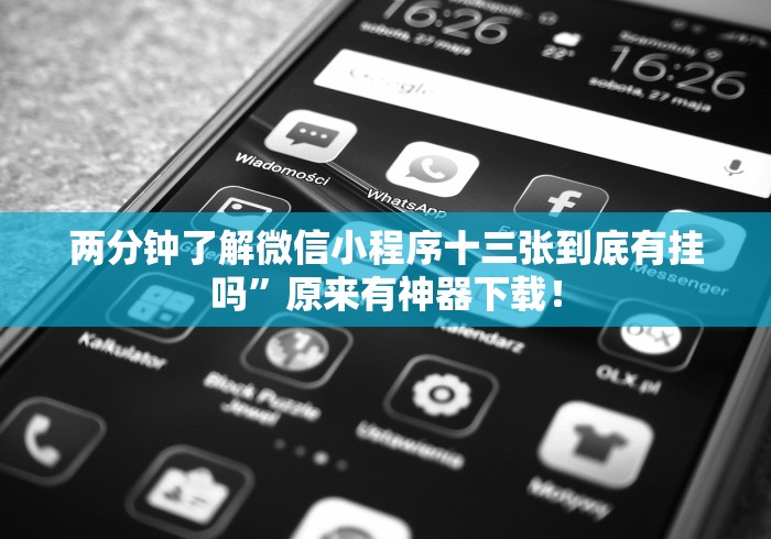 两分钟了解微信小程序十三张到底有挂吗”原来有神器下载！