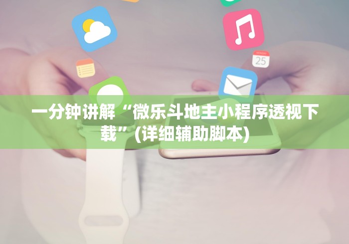 一分钟讲解“微乐斗地主小程序透视下载”(详细辅助脚本)
