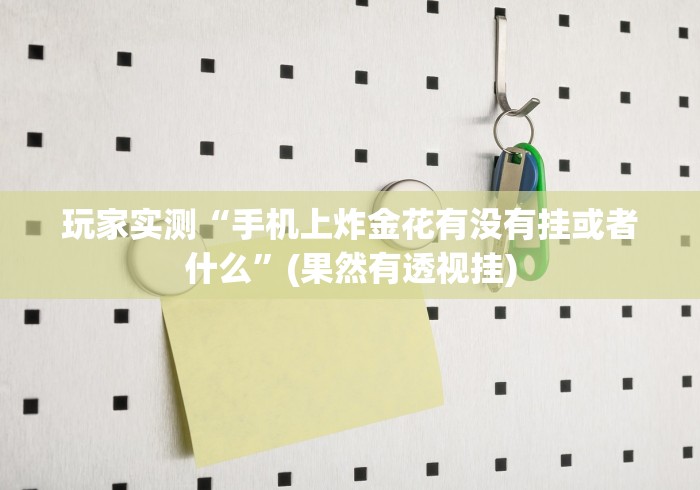 玩家实测“手机上炸金花有没有挂或者什么”(果然有透视挂)