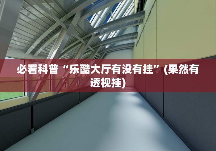 必看科普“乐酷大厅有没有挂”(果然有透视挂)