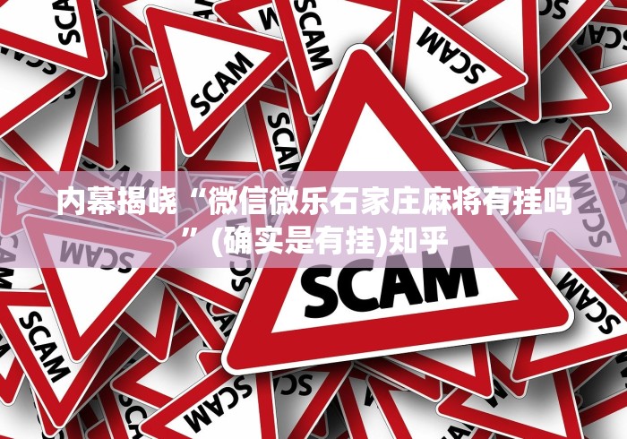 内幕揭晓“微信微乐石家庄麻将有挂吗”(确实是有挂)知乎