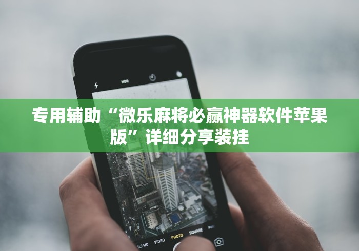 专用辅助“微乐麻将必赢神器软件苹果版”详细分享装挂