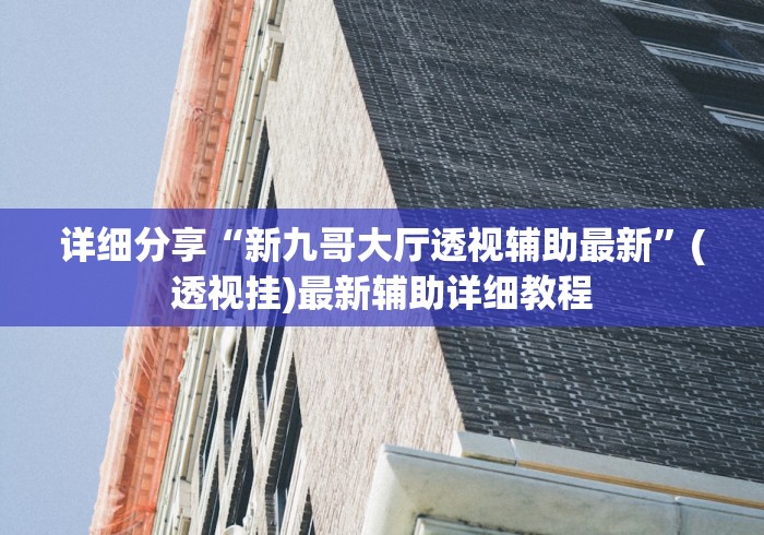 详细分享“新九哥大厅透视辅助最新”(透视挂)最新辅助详细教程