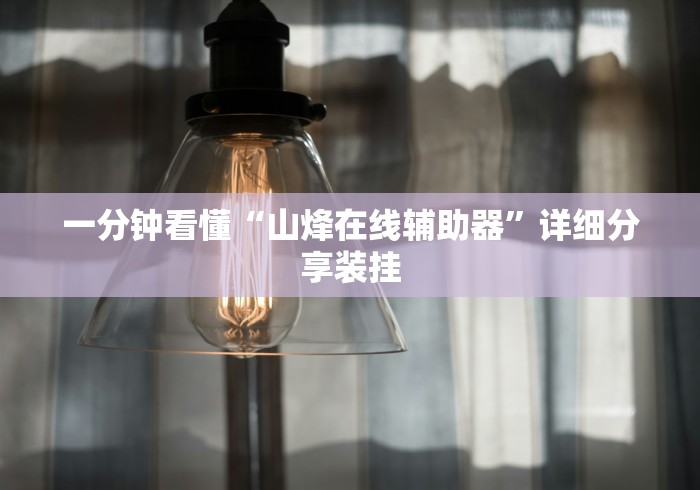 一分钟看懂“山烽在线辅助器”详细分享装挂