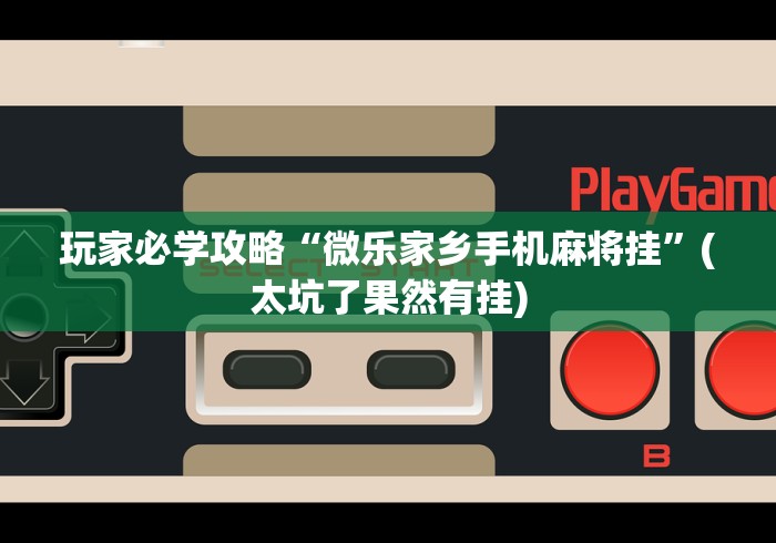 玩家必学攻略“微乐家乡手机麻将挂	”(太坑了果然有挂)