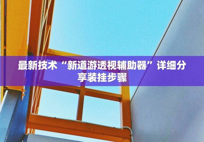 最新技术“新道游透视辅助器”详细分享装挂步骤