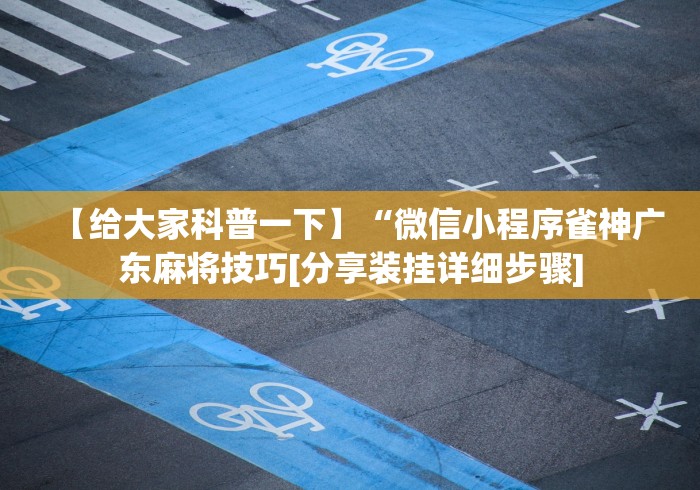 【给大家科普一下】“微信小程序雀神广东麻将技巧[分享装挂详细步骤]