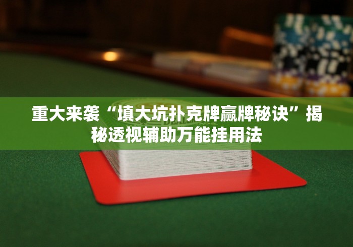 重大来袭“填大坑扑克牌赢牌秘诀”揭秘透视辅助万能挂用法